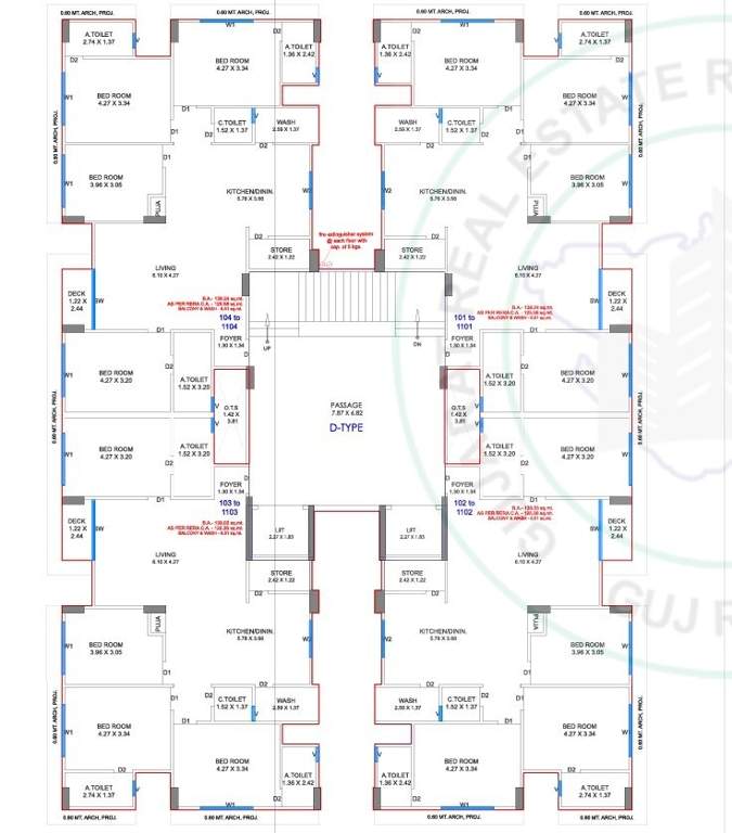  sky blossom Block D Cluster Plan from 1st to 12th Floor
