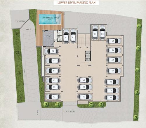  raushni-heights Raushni Heights Cluster Plan forl ower ground parking Floor