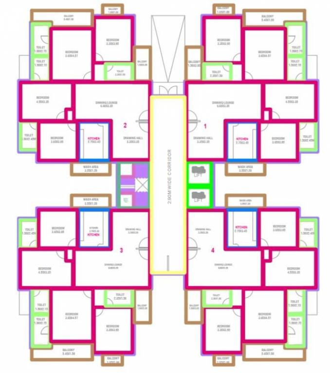  starlight titania phase i Block E Cluster Plan from 1st to 4th Floor