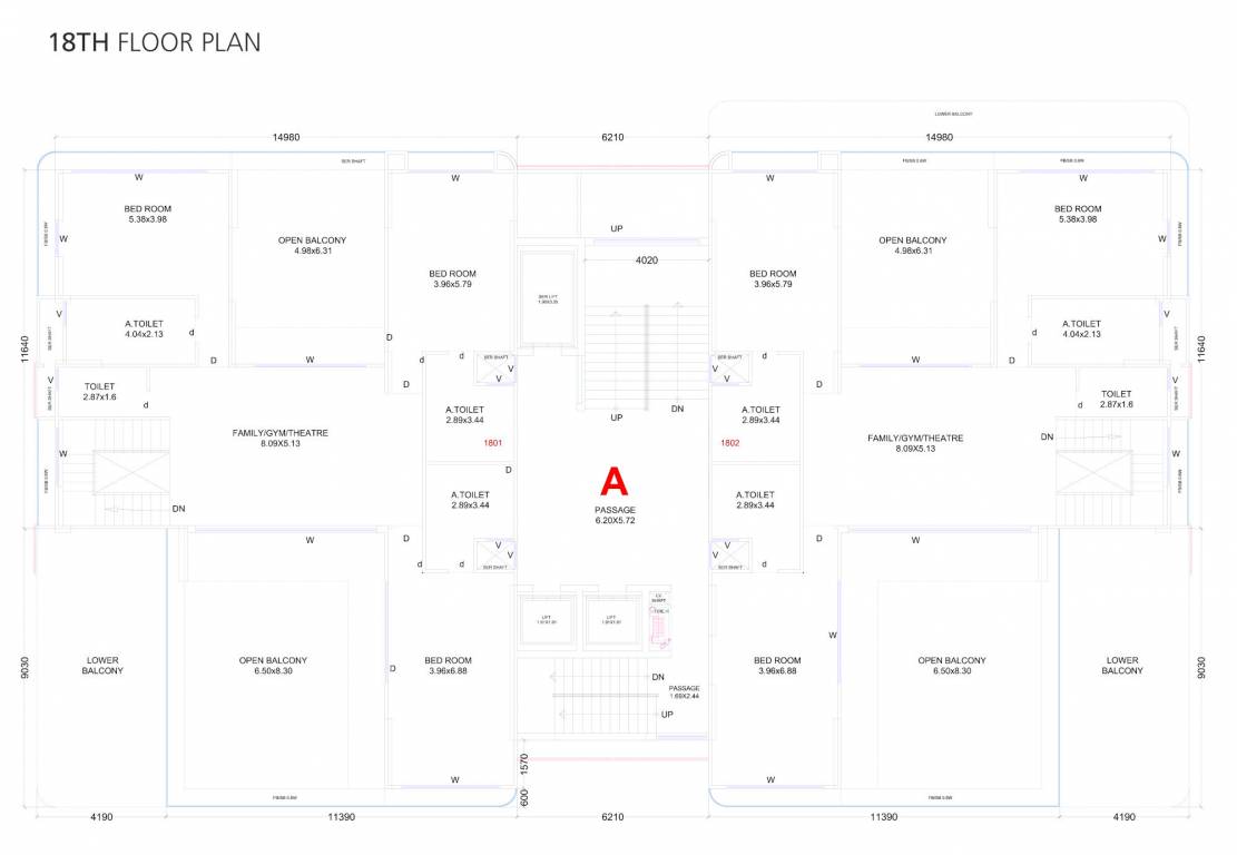 north shore Block A Cluster Plan for 18th Floor