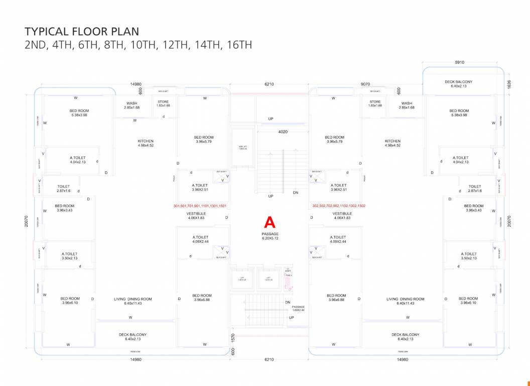 north shore Block A Cluster Plan for 2nd Floor