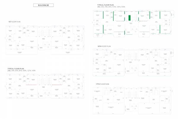 Block E Cluster Plan from 1st to 17th Floor north-shore Block E Cluster Plan from 1st to 17th Floor