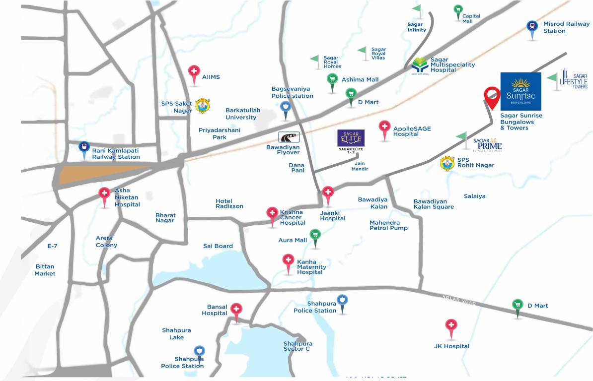 sagar sunrise bungalows Location Plan
