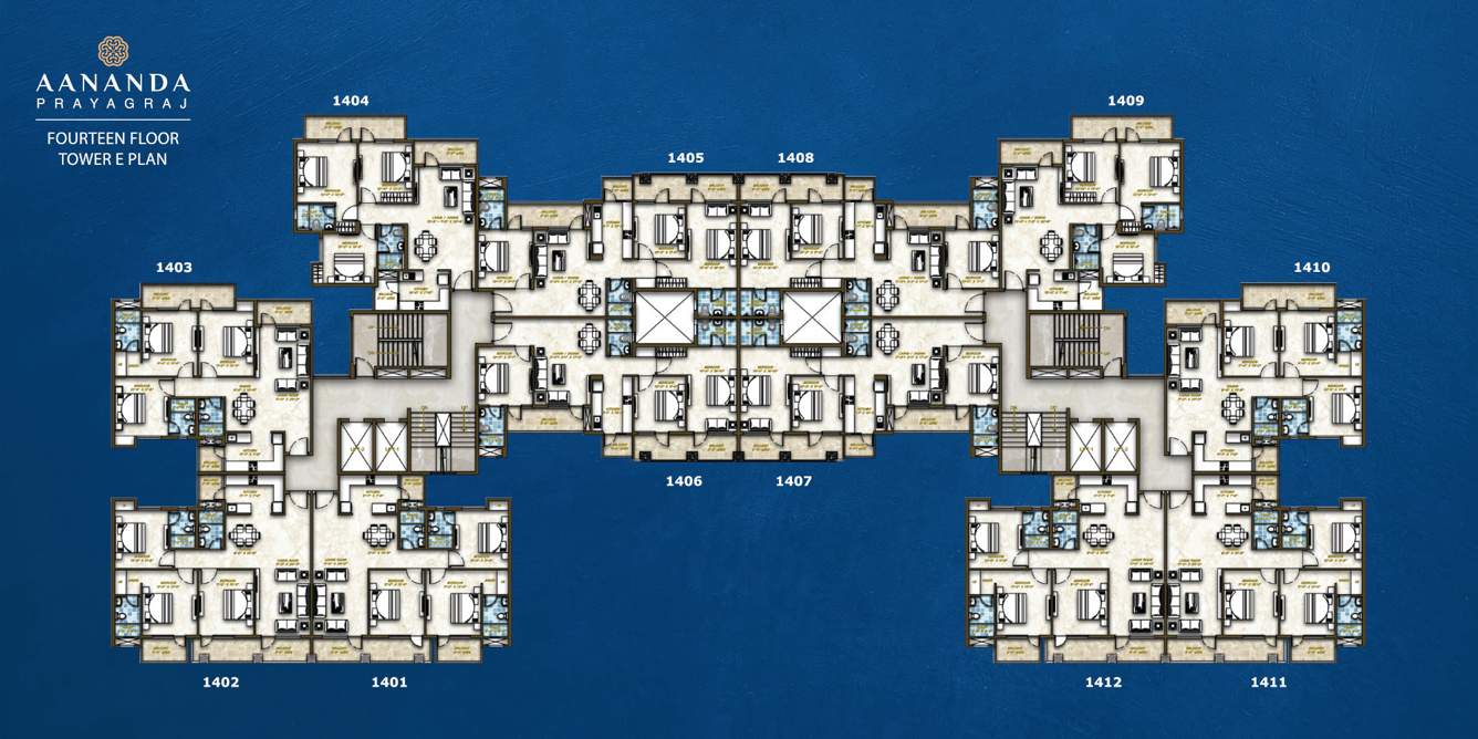  aananda new tower Aananda New Tower Cluster Plan for 14th Floor