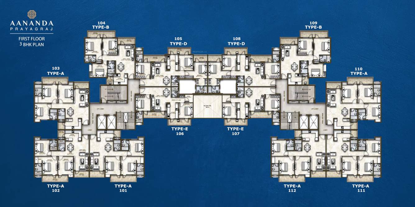  aananda new tower Aananda New Tower Cluster Plan for 1st Floor