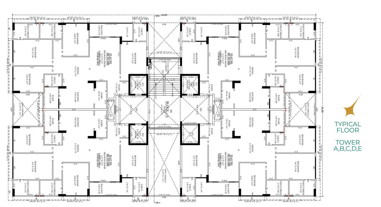  aaloka parmeshwar Aaloka Parmeshwar Tower A Cluster Plan from 1st to 14th Floor