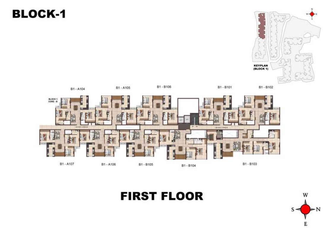  jarvis Block 1 Cluster Plan for 1st Floor