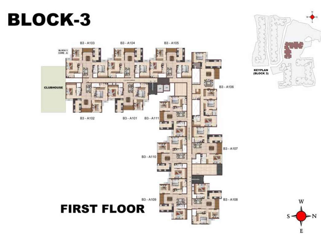  jarvis Block 3 Cluster Plan for 1st Floor