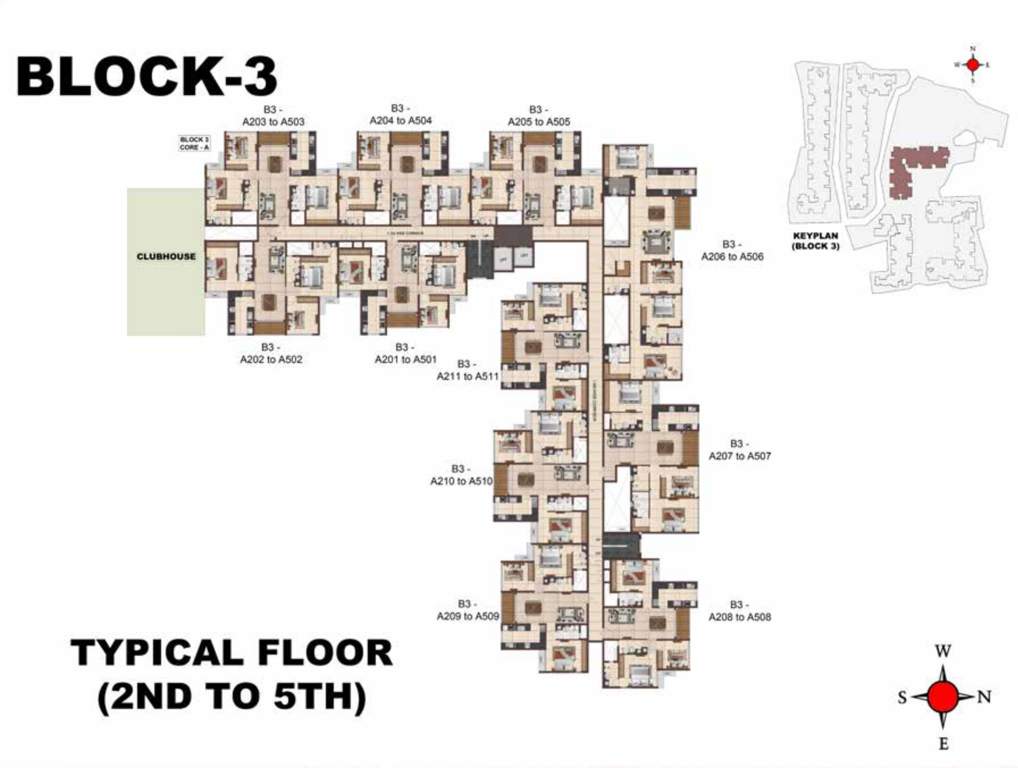  jarvis Block 3 Cluster Plan from 2nd to 5th Floor