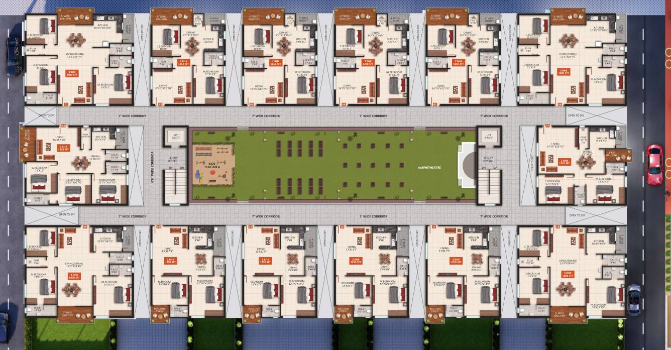  sunridge homes Block  B Cluster Plan from 1st to 5th Floor