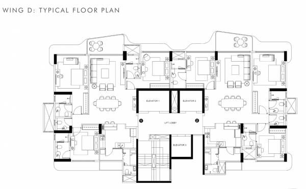  rustomjee-balmoral-wing-d Rustomjee Balmoral Wing D Cluster Plan for Typical Floor