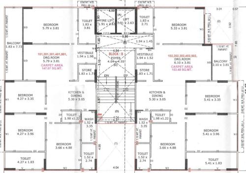  shikhar-shila Block B Cluster Plan from 1st to 5th Floor