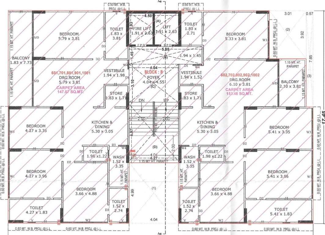  shikhar shila Block B Cluster Plan from 7th to 10th Floor