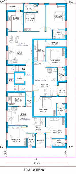  durga-flats Durga Flats Cluster Plan for 1st Floor