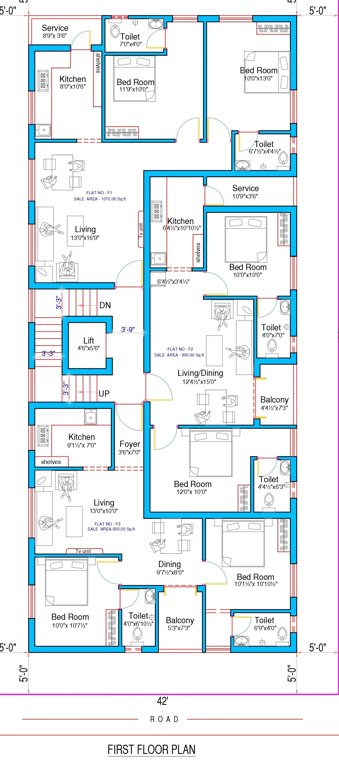  durga flats Durga Flats Cluster Plan for 1st Floor