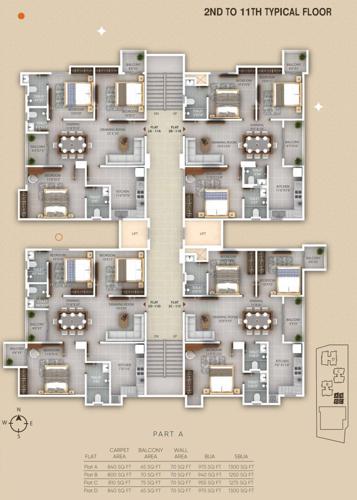 Block B Part A Cluster Plan from 2nd to 11th Floor aashi-ville Block B Part A Cluster Plan from 2nd to 11th Floor