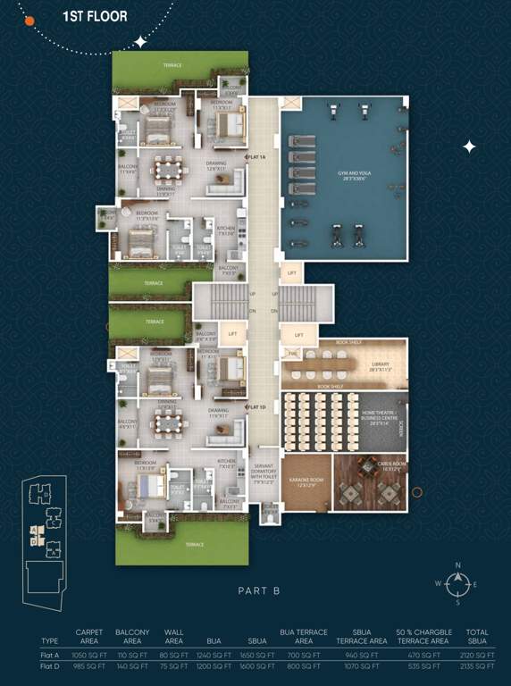  aashi ville Block B Part B Cluster Plan for 1st Floor
