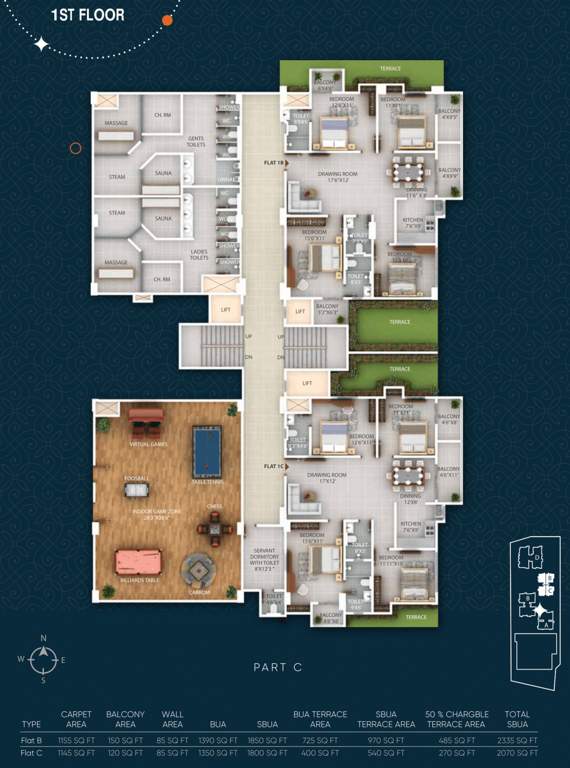  aashi ville Block B Part C Cluster Plan for 1st Floor