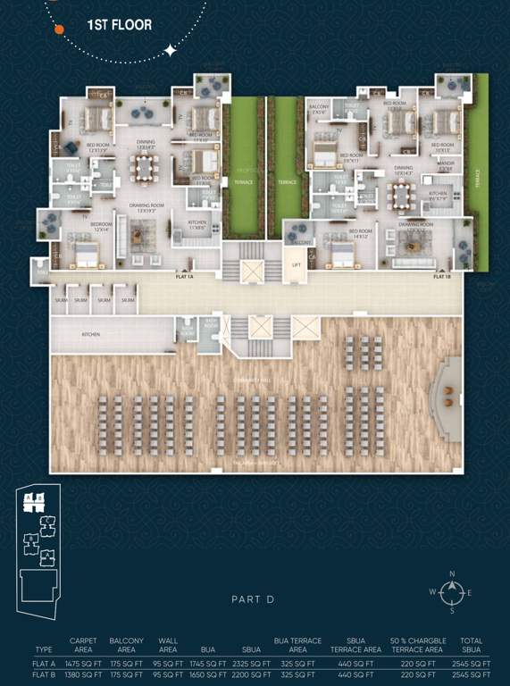  aashi ville Block B Part D Cluster Plan for 1st Floor