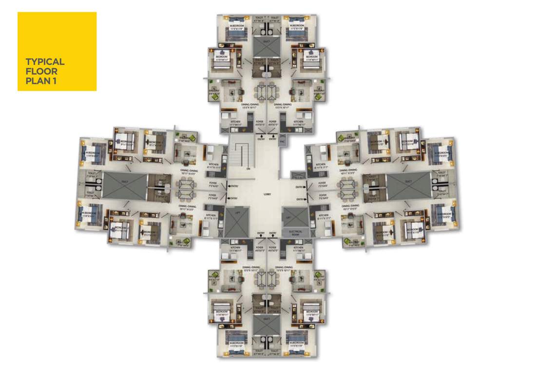 equinox 4 Equinox 4 Tower G Cluster Plan from 1st to 12th Floor