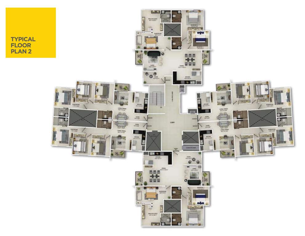 equinox 4 Equinox 4 Tower H Cluster Plan from 1st to 12th Floor