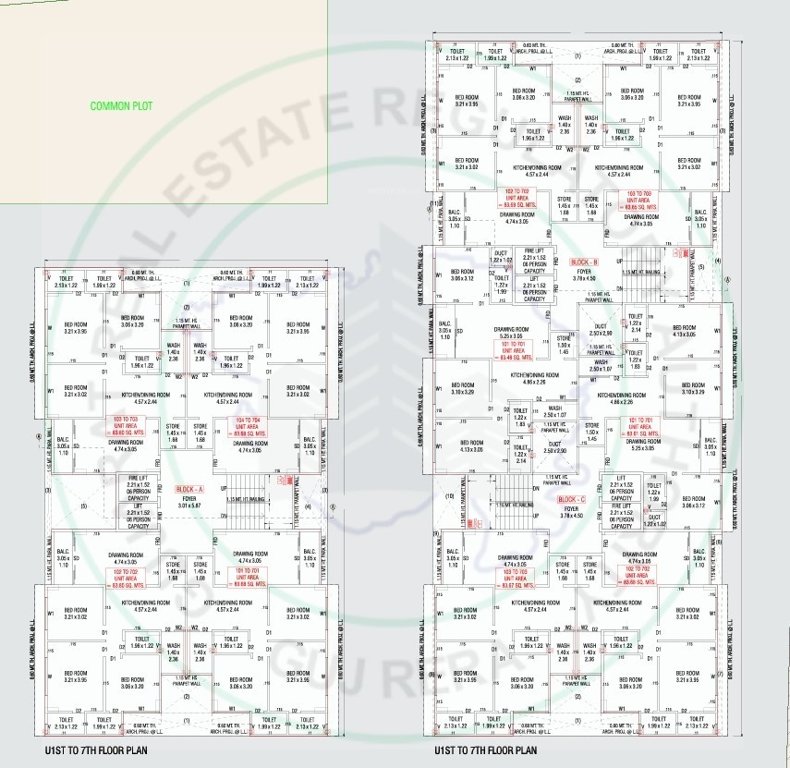  anali heights rang milan  Cluster Plan from 1st to 7th Floor