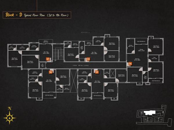  the-valentine Block D Cluster Plan from 1st to 4th Floor