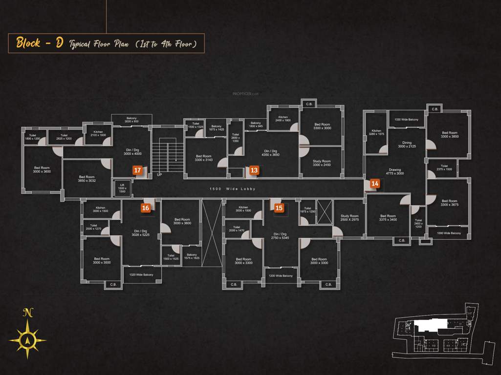  the valentine Block D Cluster Plan from 1st to 4th Floor