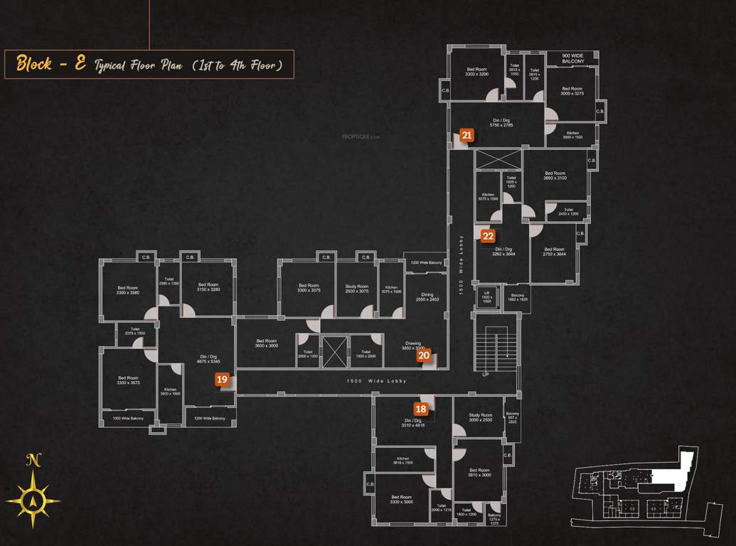  the valentine Block E Cluster Plan from 1st to 4th Floor