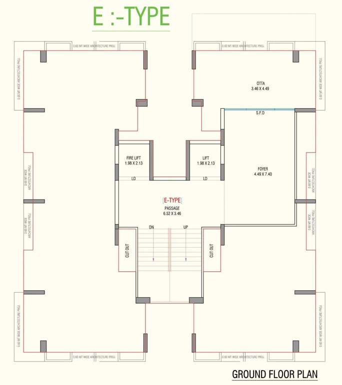  shyam yamuna Tower E Cluster Plan for ground Floor