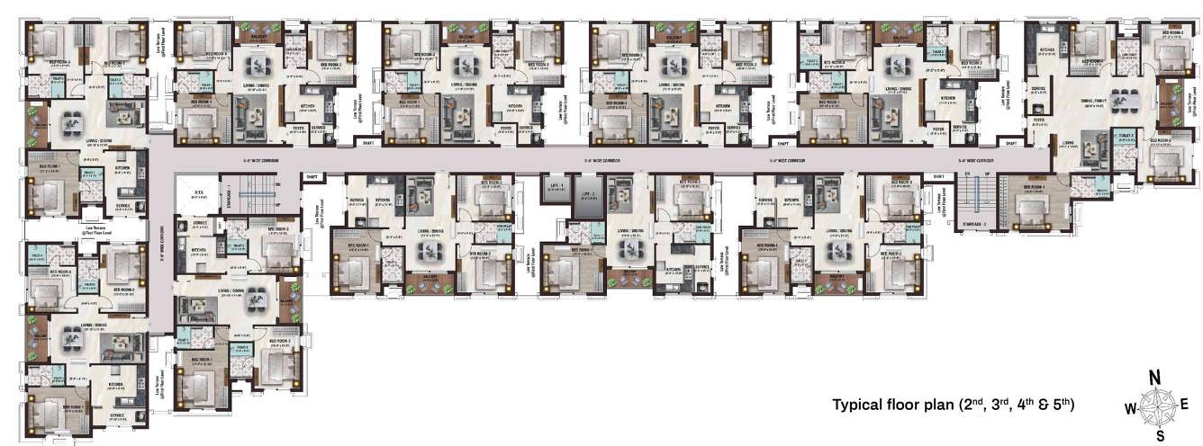  central park Tower D Cluster Plan from 2nd to 5th Floor
