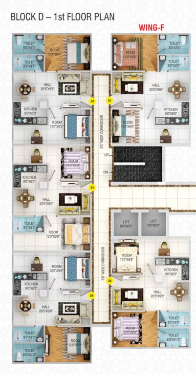 rangeeta city Block D Cluster Plan for 1st Floor