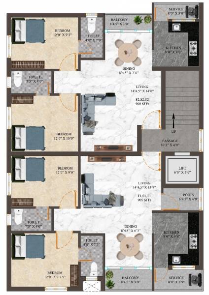  orchid Orchid Cluster Plan from 1st to 3rd Floor