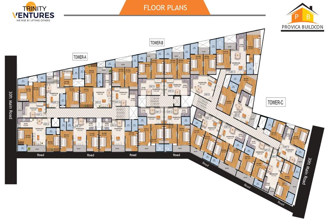  provica dream valley Tower A,B,C Cluster Plan from 1st to 6th Floor