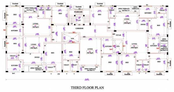  navrang-flats Navrang Flats Cluster Plan for 3rd Floor