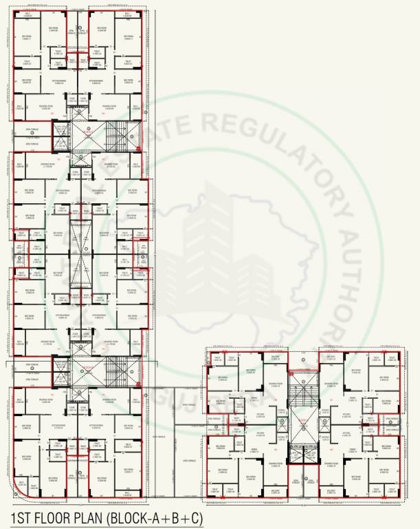  turquoise glamouere Block A B C Cluster Plan for 1st Floor