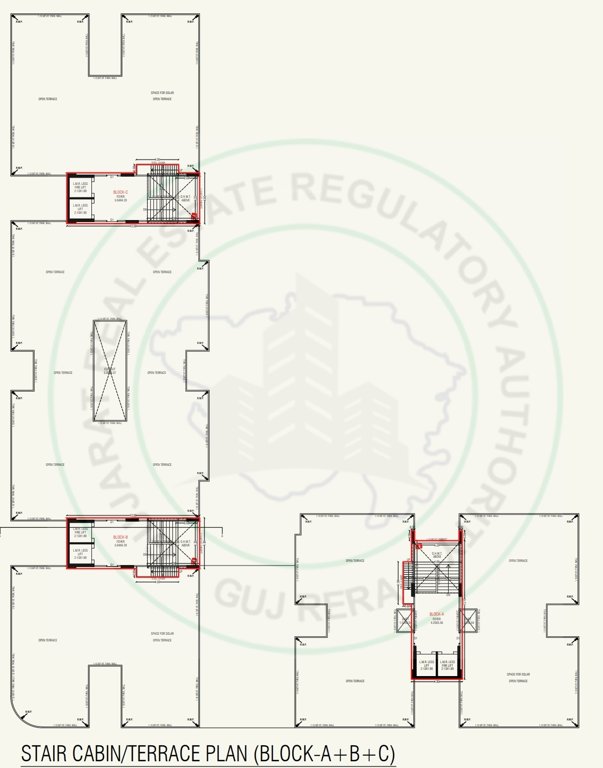  turquoise glamouere Block A B C Cluster Plan for Terrace Floor