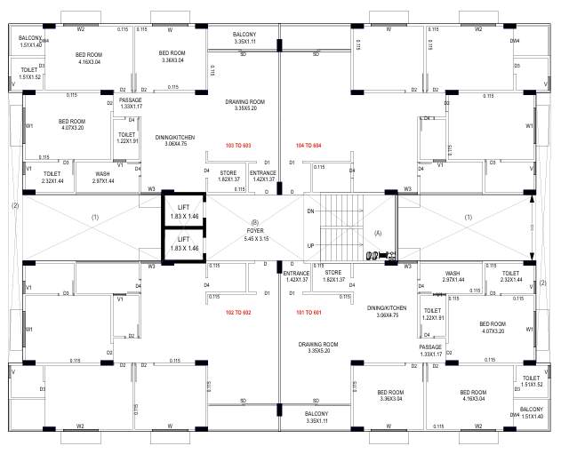  beverly Block B Cluster Plan from 1st to 6th Floor