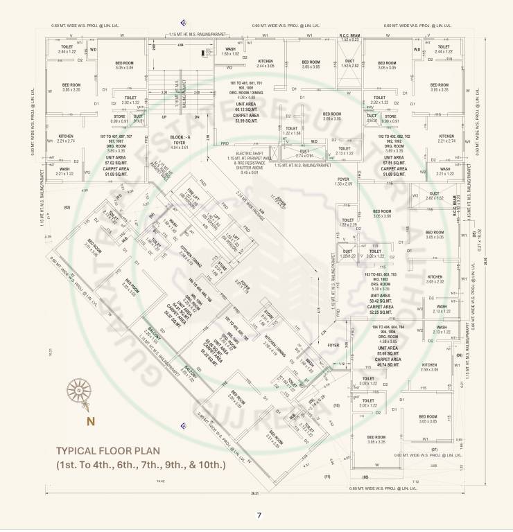 the skyon Block A Cluster Plan from 1st to 10th Floor