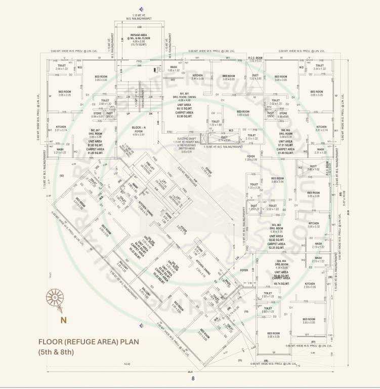  the skyon Block A Cluster Plan from 5th to 8th Floor