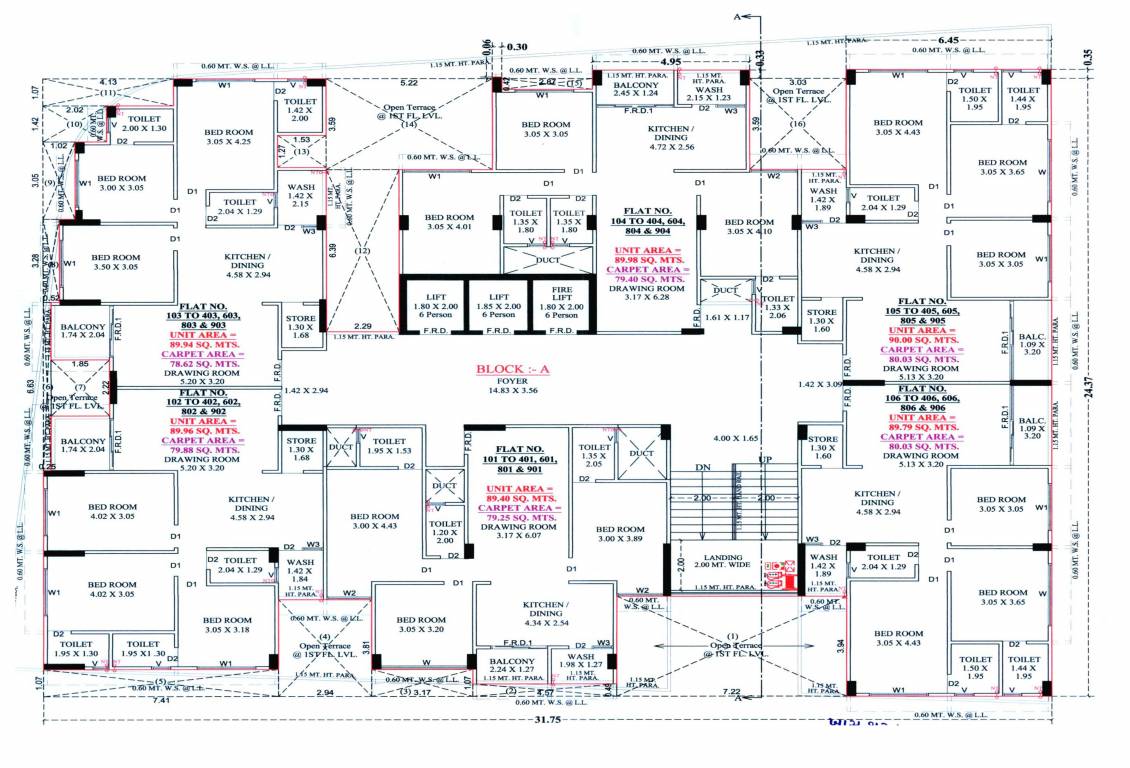  monarc nexus Tower A Cluster Plan from 1st to 9th Floor