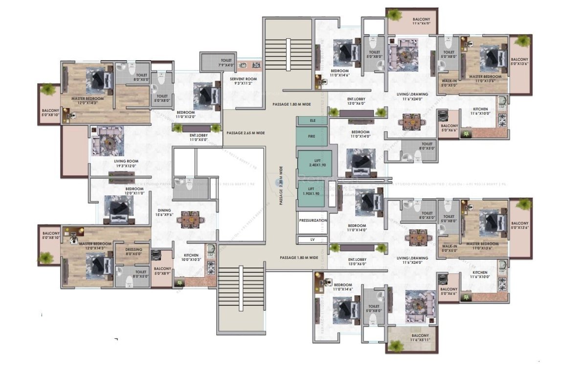 hari pearlz Cluster Plan from 1st to 6th Floor