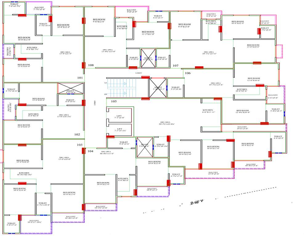 parth avenue Parth Avenue Cluster Plan from 1st to 6th Floor