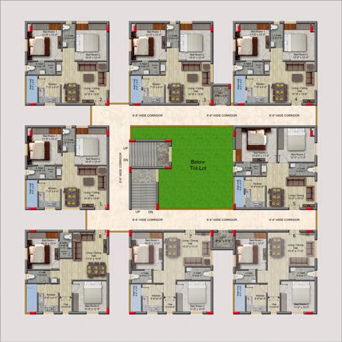  jewel-pride-residency Jewel Pride Residency Cluster Plan for Typical Floor