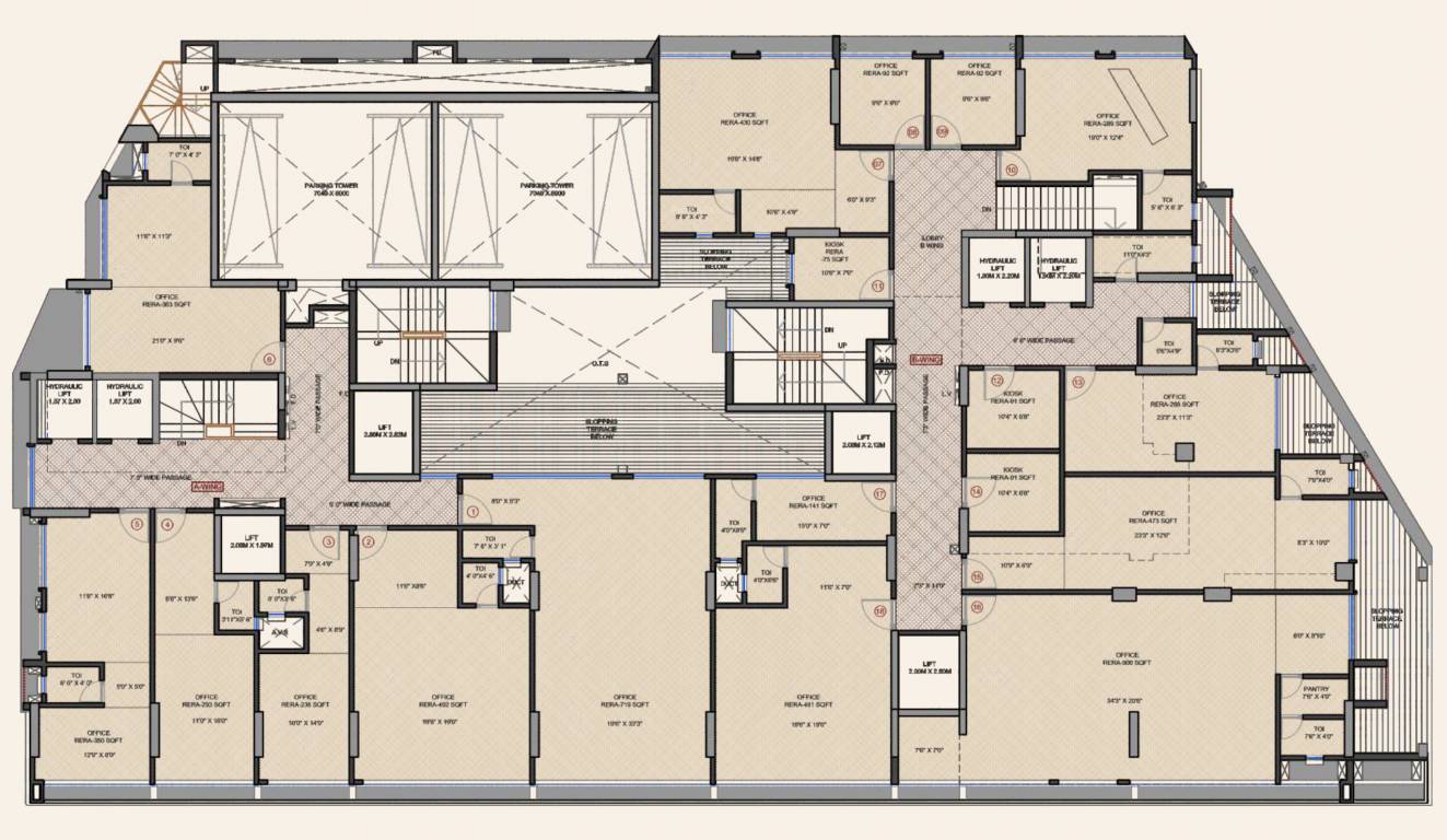  legacy Tower A, B Cluster Plan for 1st Floor