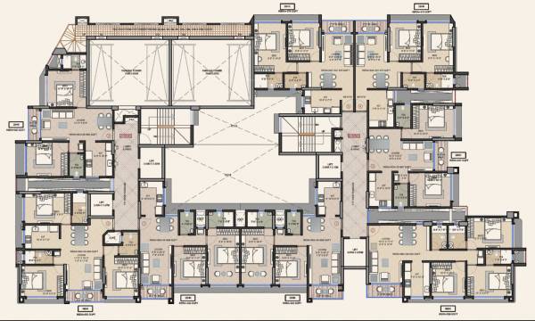  legacy Tower A, B Cluster Plan from 13th to 16th Floor