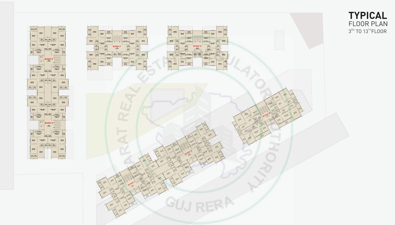  swastik clairmont A,B,C,D,E,F,G  Cluster Plan from 3rd to 13th Floor