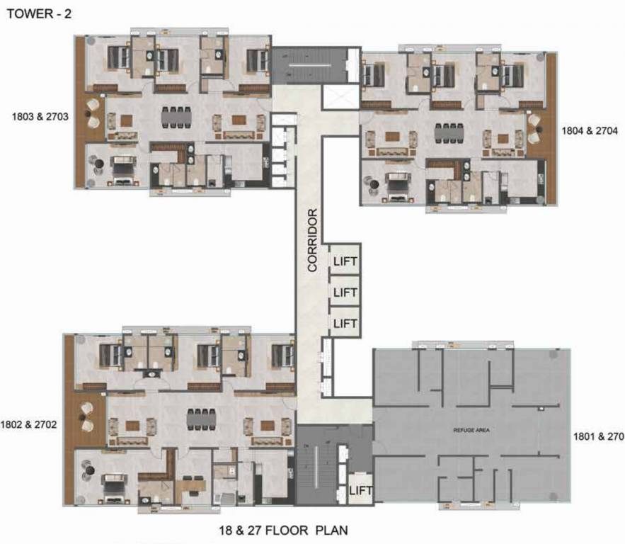  gs infinity Tower 2 Cluster Plan for 18th & 27th Floor