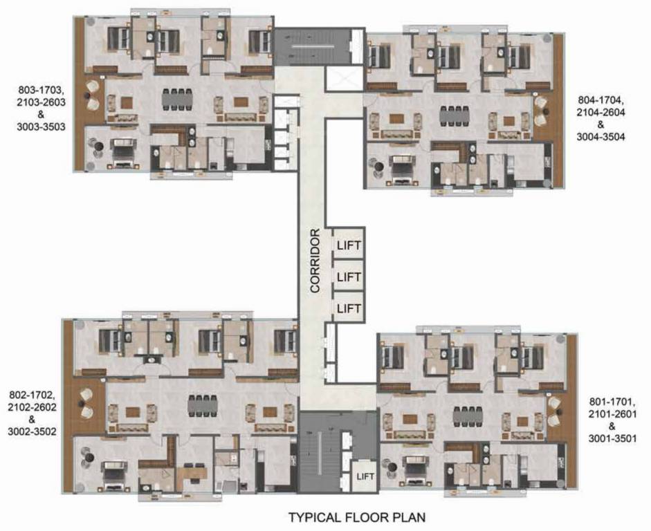  gs infinity Tower 2 Cluster Plan from 8th 17th, 21st 26th & 30th 35th Floor