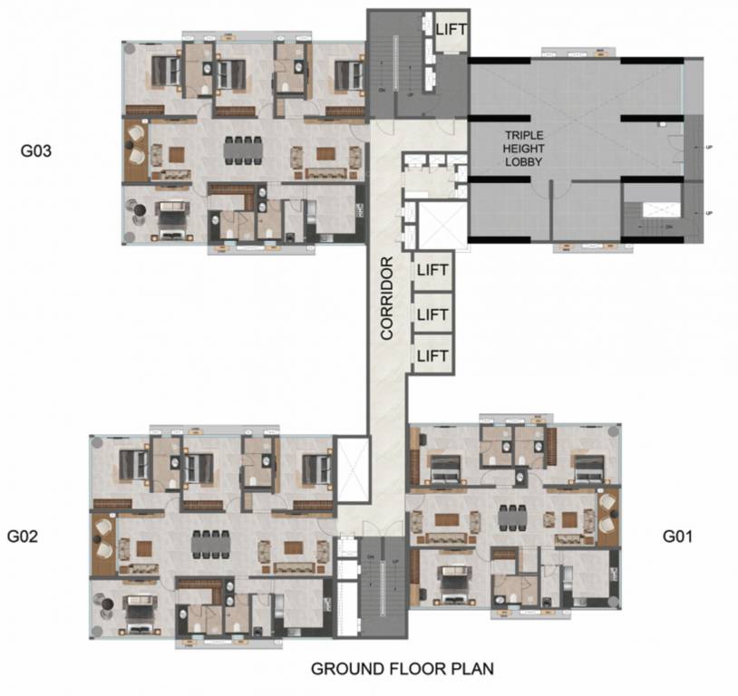  gs infinity Tower 3 Cluster Plan for ground Floor